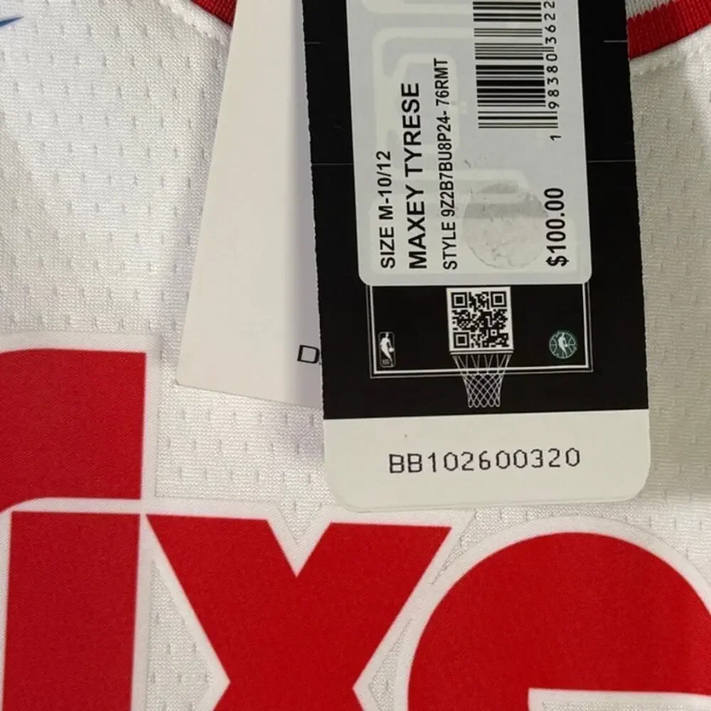 Nike NBA Philadelphia 76ers Tyrese Maxey #0 City Edition Swingman Jersey – youth